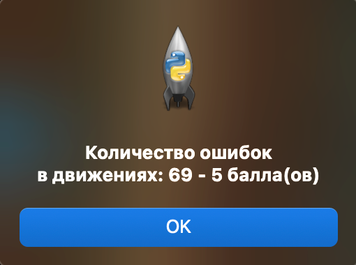 Модальное окно количества набранных баллов